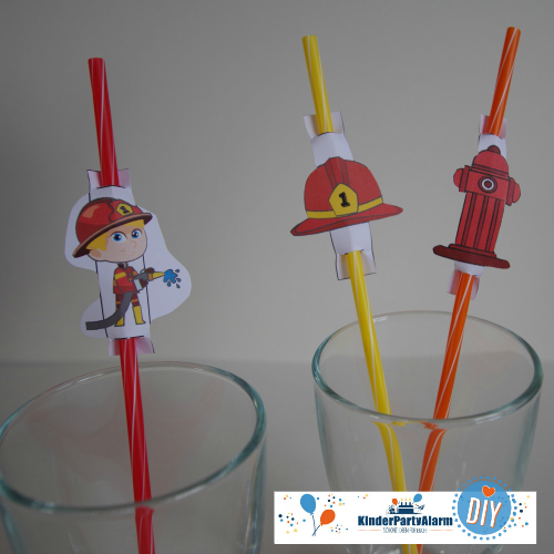 feuerwehr party deko, feuerwehr printables, diy feuerwehr geburtstag deko.