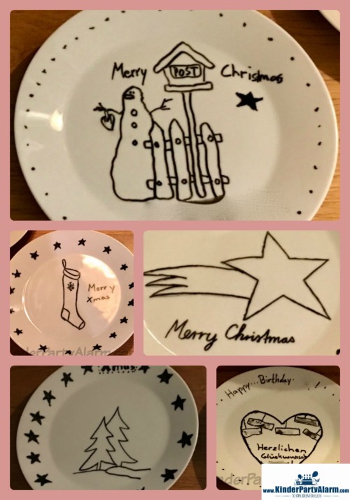 Einen Teller verzieren macht Spaß und ist gleichzeitig ein schönes Mitgebsel beim Kindergeburtstag! #kindergeburtstag #geburtstag  #basteln #bastelnmitkindern #kinderpartyalarm