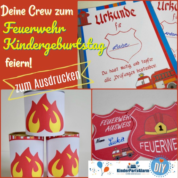 Eine Handabdruck Einladung Zum Feuerwehr Kindergeburtstag