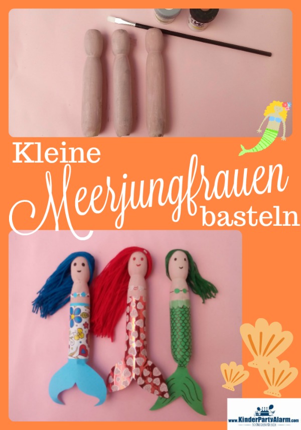 Meerjungfrauen basteln, Basteln beim Meerjungfrau Geburtstag #kindergeburtstag #geburtstag  #mottoparty #kinderpartyalarm #bastelnmitkindern