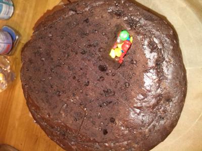 Der Kuchen angeschnitten